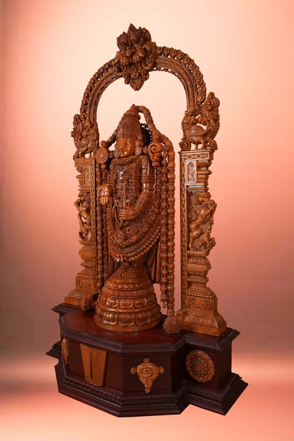 Image of Wooden Tirumala Tirupathi Balaji Standing Sculpture